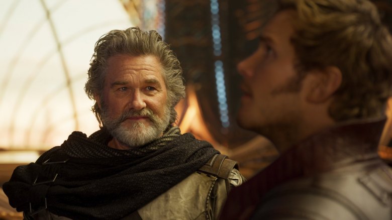 Kurt Russell and Chris Pratt in Guardians of the Galaxy Vol. 2