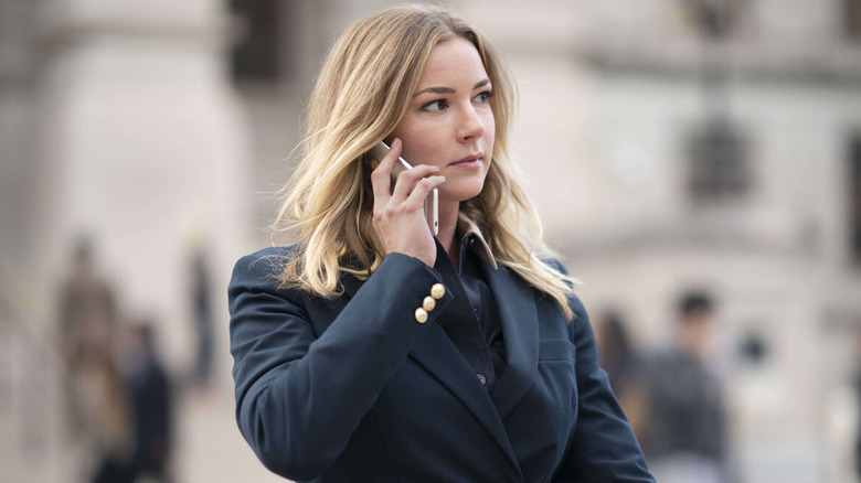 Sharon Carter talking on phone