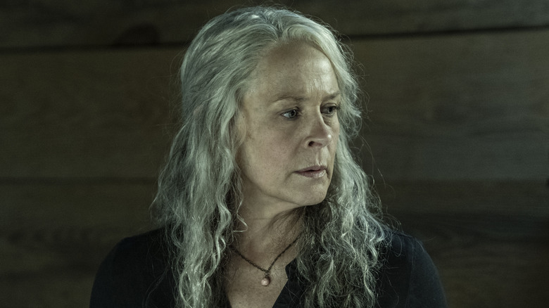 Carol looking distraught on The Walking Dead