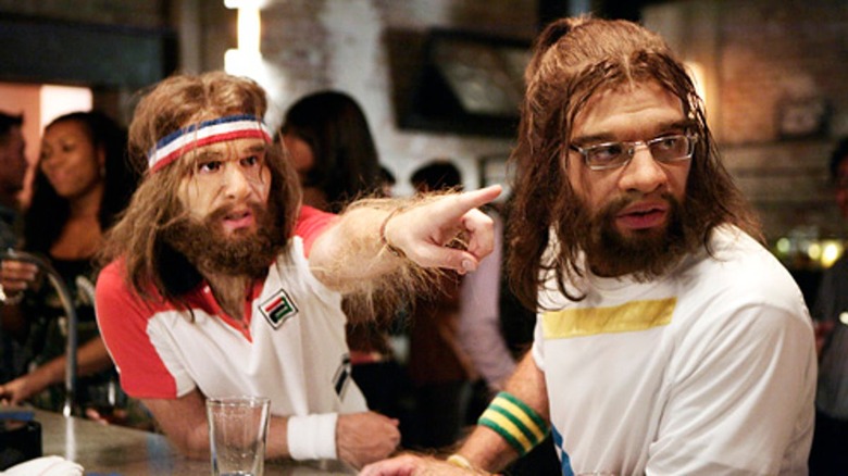 The Cavemen in a bar