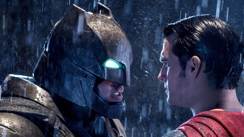 Batman facing Superman