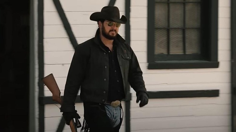 Rip walks with a shotgun on "Yellowstone"