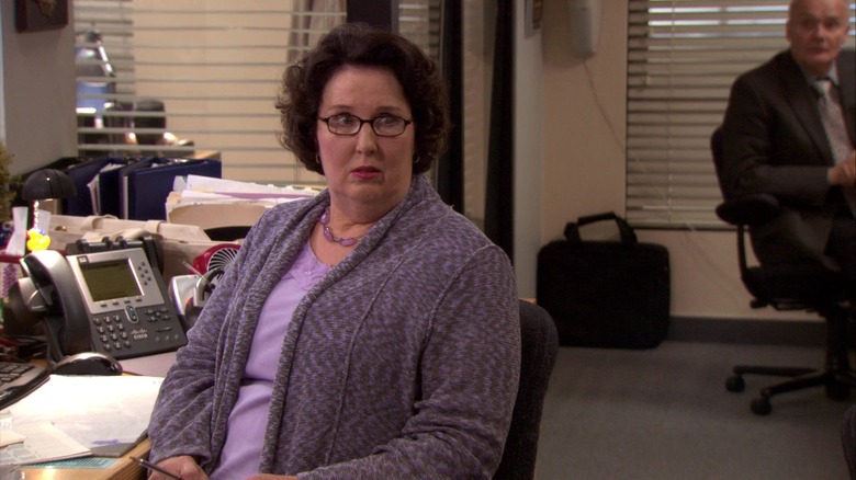 Phyllis Vance giving someone a sidelong glance.