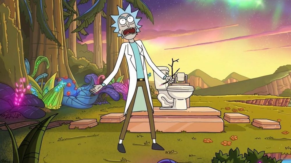 Rick's special toilet on Rick and Morty