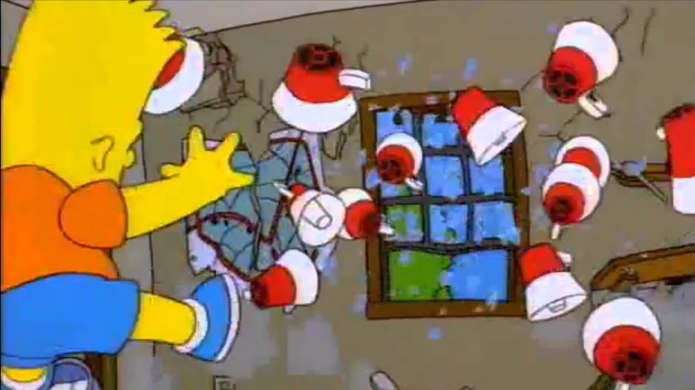 Bart Simpson tests megaphones in "The Secret War of Lisa Simpson"