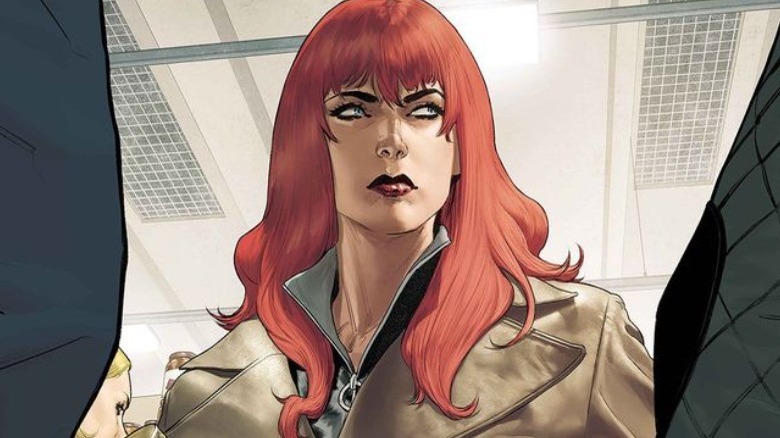 Natasha Romanoff looking to the right