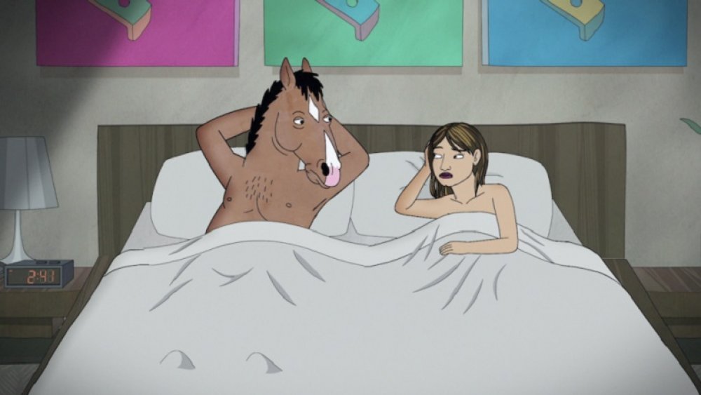 BoJack and Gina Cazador in bed in BoJack Horseman