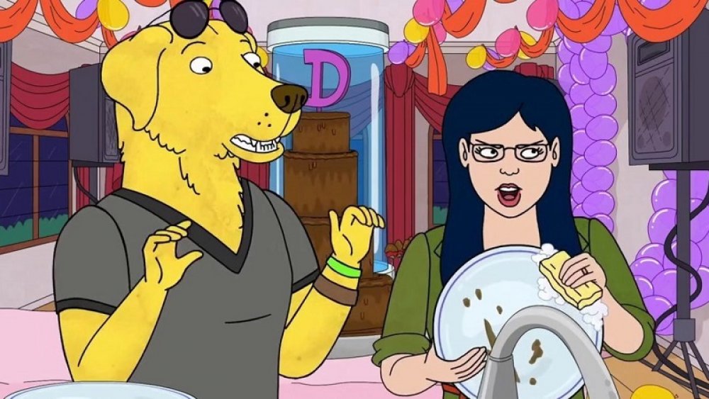 Mr. Peanutbutter and Diane Nguyen in their home in BoJack Horseman