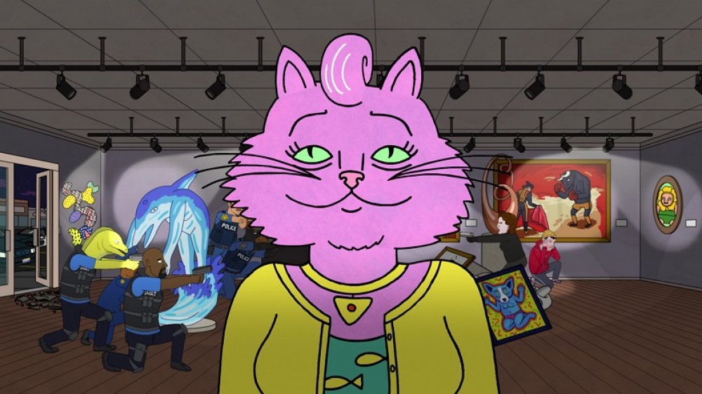 Princess Carolyn in an art gallery in BoJack Horseman