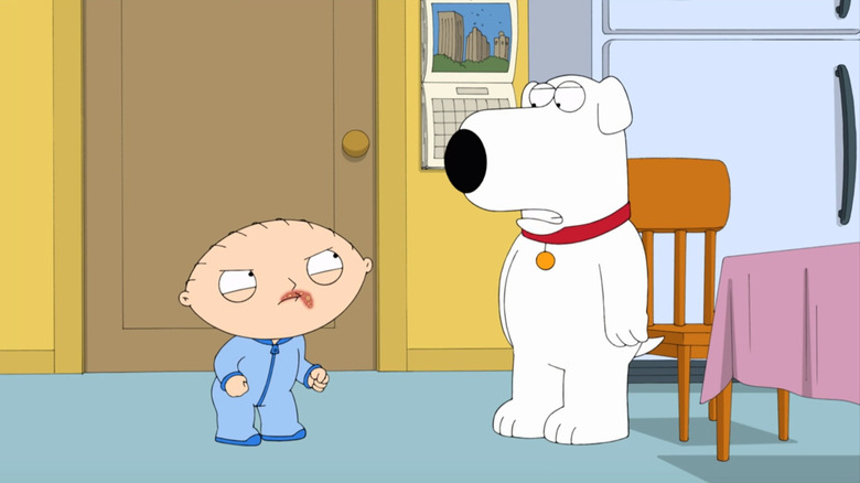 Stewie and Brian arguing