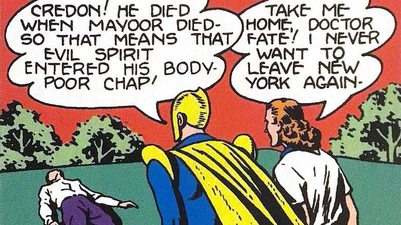 Doctor Fate and Inza Cramer find Bill Credon's body