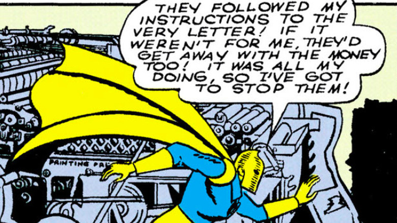 Doctor Fate races past a machine