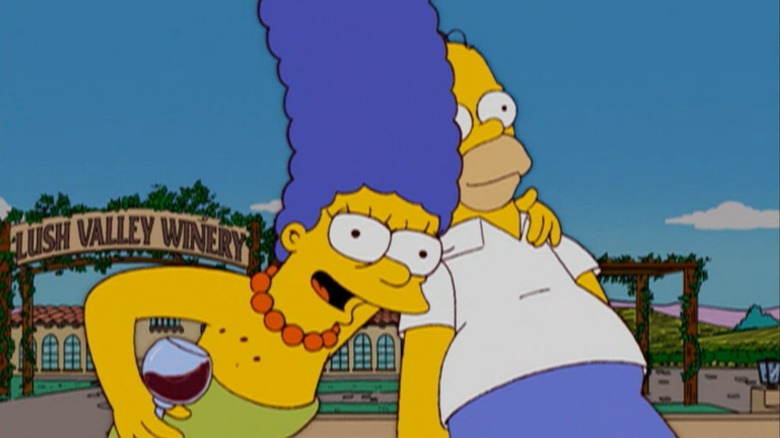 Marge and Homer drunks