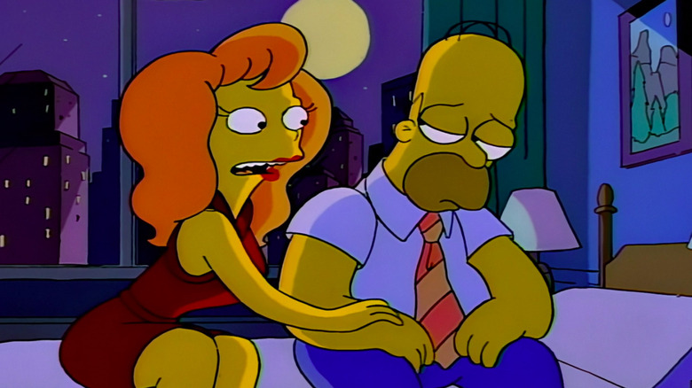 Homer tempted by Mindy