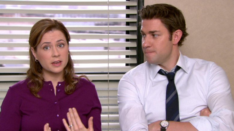 Jenna Fischer and John Krasinski in The Office