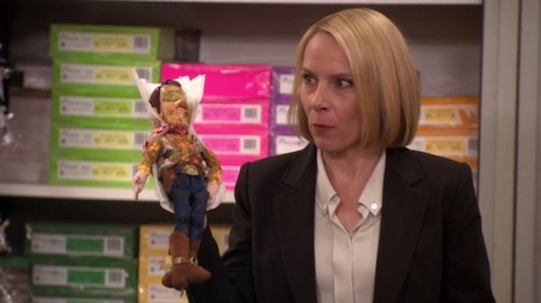 Holly Flax with Woody doll