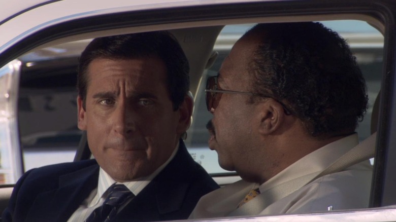 Michael Scott and Stanley Hudson in car on The Office