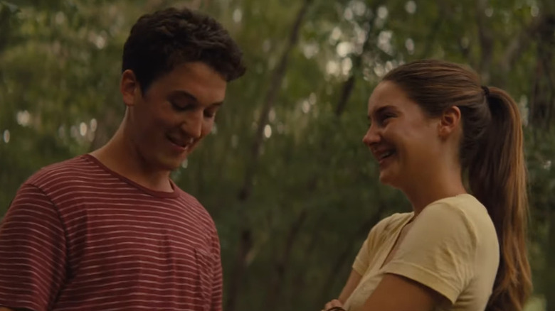 Miles Teller and Shailene Woodley laughing