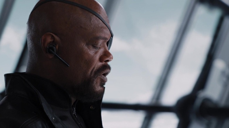 Nick Fury gazing out window