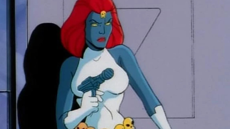 Mystique wields gun