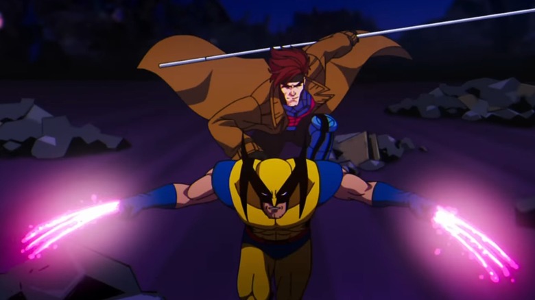 Wolverine running with Gambit