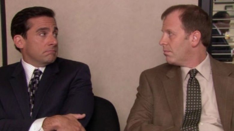 Michael Scott and Toby Flenderson talking