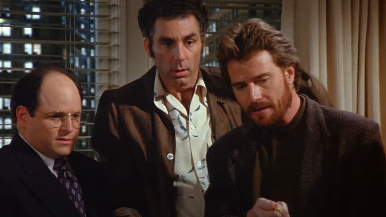 George Costanza, Cosmo Kramer, and Doctor Tim Whatley at a party