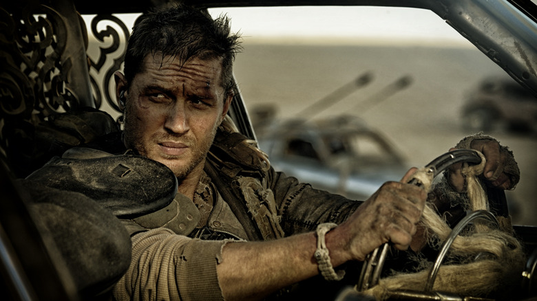 Max behind the wheel in "Mad Max: Fury Road" (2015)