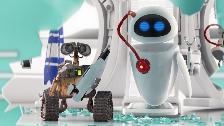 WALL-E and EVA in trouble aboard the Axiom