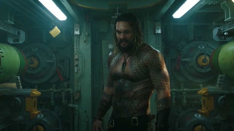 Aquaman walks through submarine