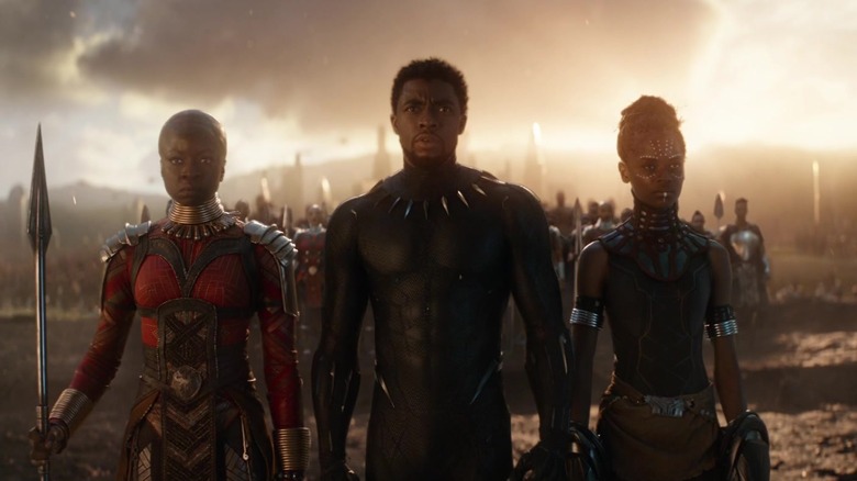 Okoye, T'Challa, and Shuri