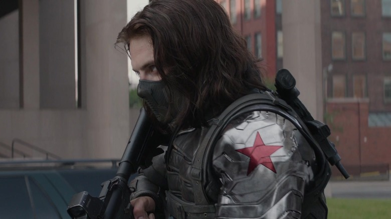 Winter Soldier wielding gun