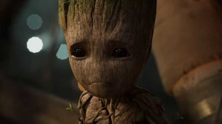 Groot frowns and feels sad