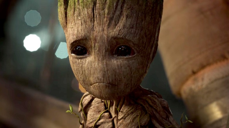 Baby Groot looks worried