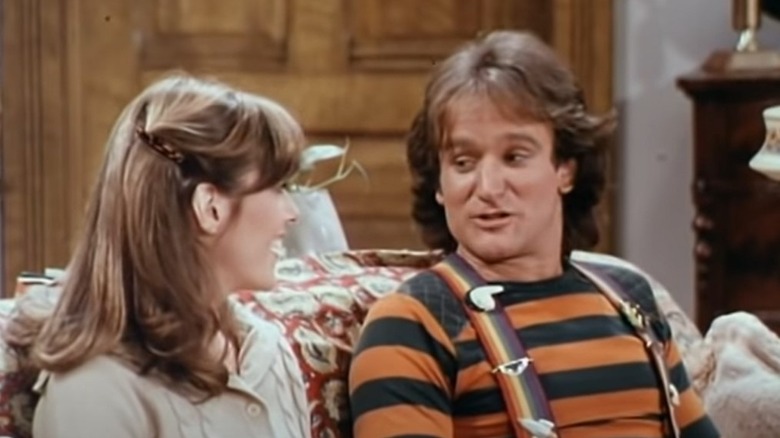 Mork and Mindy sitting together