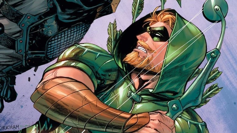 Green Arrow holding his bow