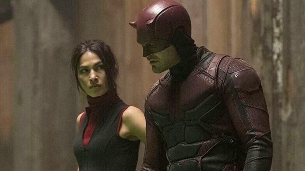 Elodie Yung and Charlie Cox on Daredevil