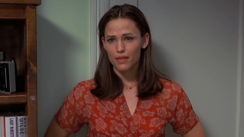 Jennifer Garner in red blouse