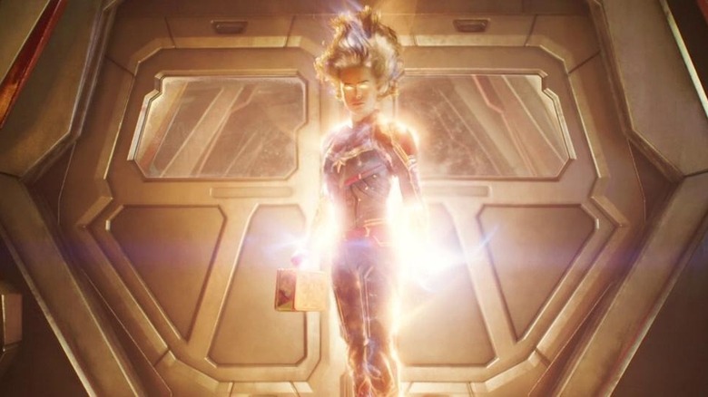 Captain Marvel glowing