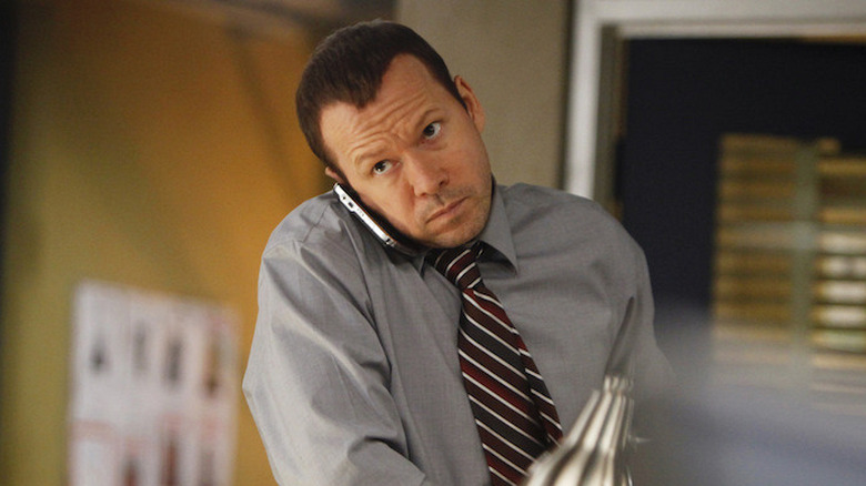 Donnie Wahlberg on the phone in Blue Bloods