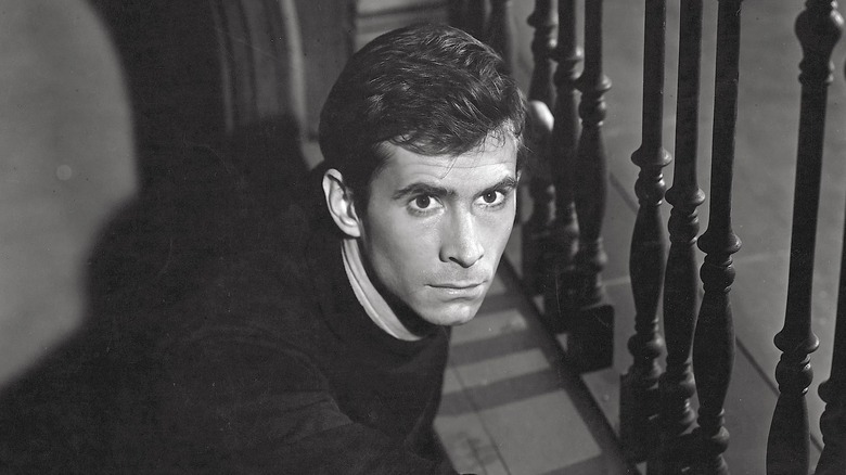 Norman Bates at the bottom of the staircase