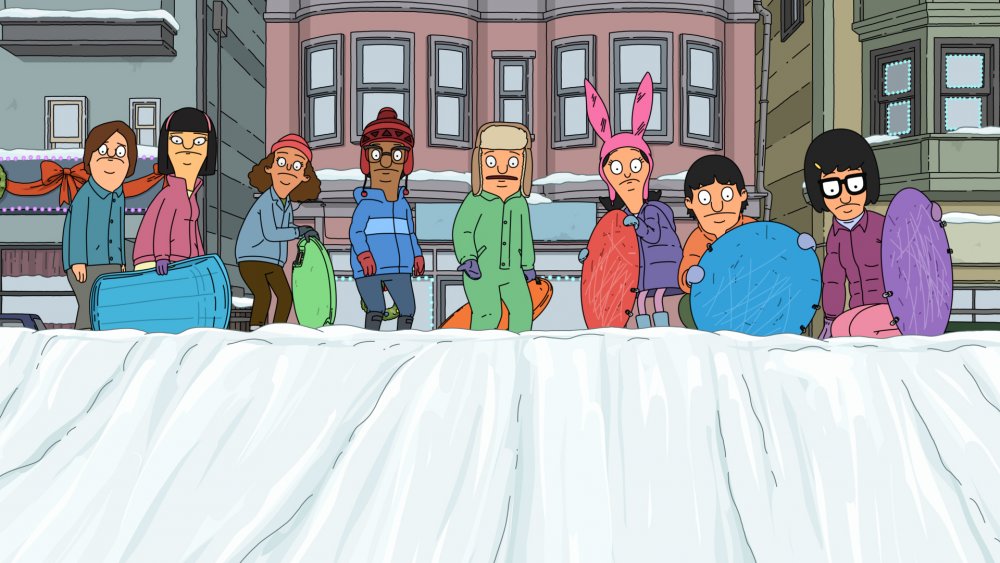 Belchers and friends sledding