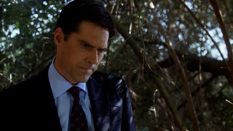 Hotch looking stern