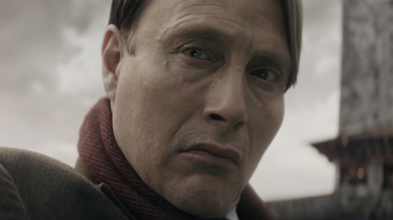 Mads Mikkelsen acting as Gellert Grindelwald in Fantastic Beasts: The Secrets of Dumbledore