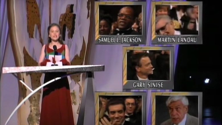 Young Anna Paquin announcing the award
