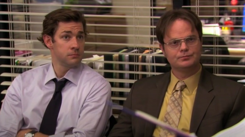 Jim and Dwight sitting together