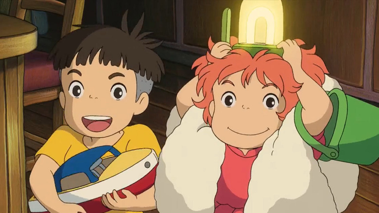 Sosuke and Ponyo in "Ponyo"