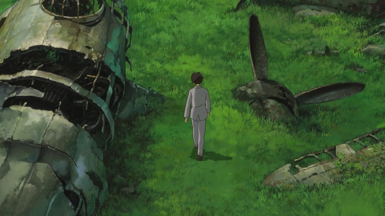 Jiro walking through plane wreckage in "The Wind Rises"