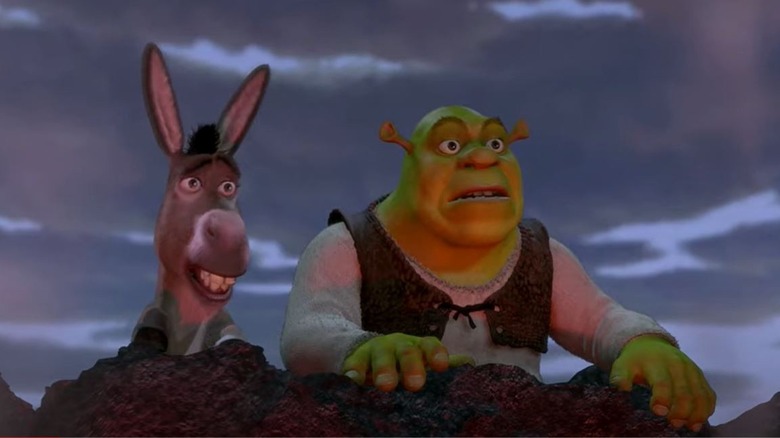 Shrek and Donkey look on