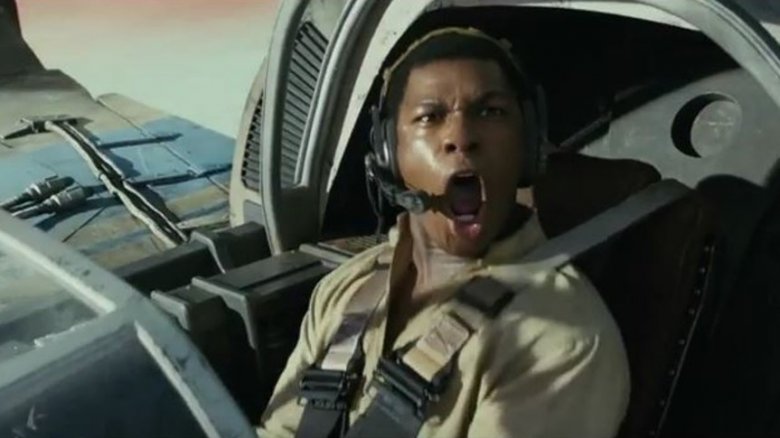 John Boyega as Finn yelling in The Last Jedi